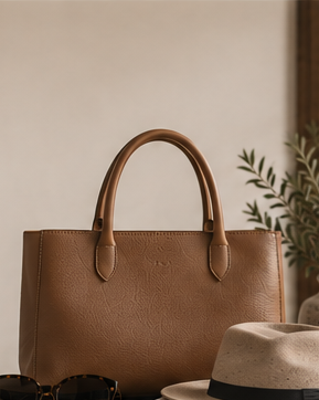 Leather accessories in The Clothing Loft warm modern boutique style