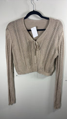 Beige Knit Long Sleeve Tops L