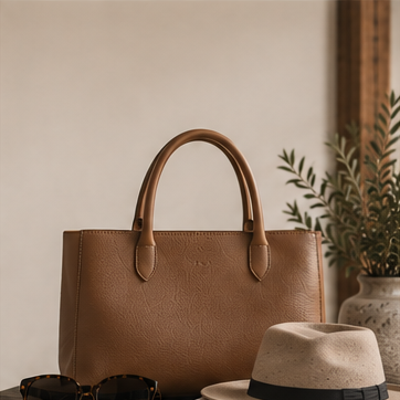 Leather accessories in The Clothing Loft warm modern boutique style